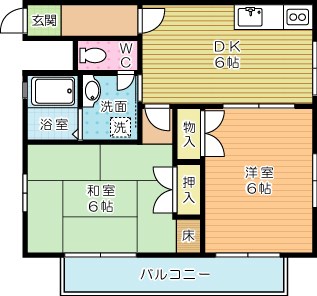 ロージュマン黄金  202号室 間取り