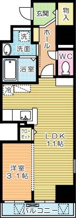 シェーナ下到津  101号室 間取り