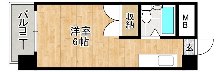 ロワールイン下到津 101号室 間取り