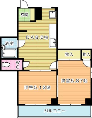 ヴィンテージ南小倉 201号室 間取り