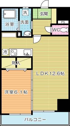 THE　SQUARE・Suite　Residence（ザ・スクエアスイートレジデンス） 502号室 間取り