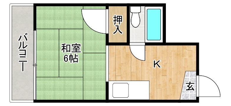 ジュネス三萩野 205号室 間取り
