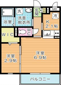 ERIOS COURT KⅡ（エリオスコートＫⅡ）  303号室 間取り