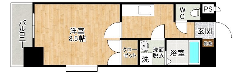 リファレンス門司駅前 407号室 間取り
