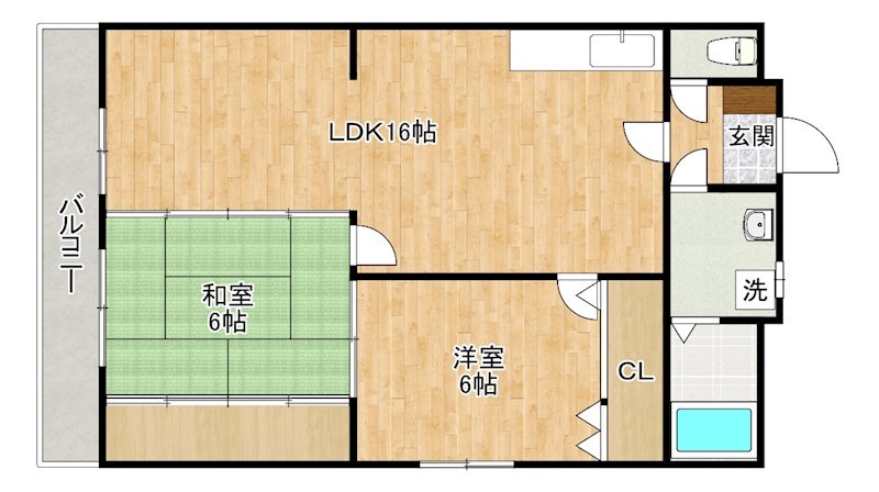 グリーンピア徳力Ⅰ  402号室 間取り