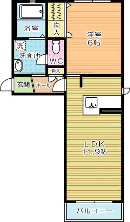 ヴィラパルコ　Ａ棟 201号室 間取り