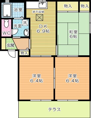 ロードサイド到津B棟  102号室 間取り