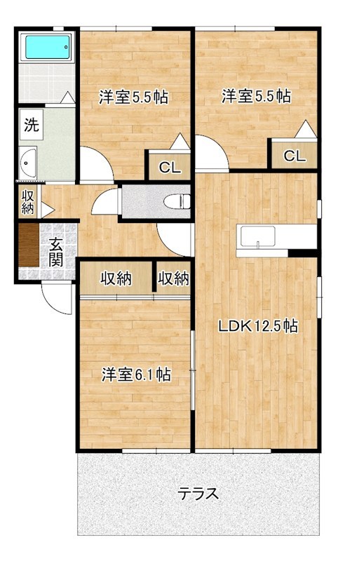 パークヴィレッジ　Ｃ棟  102号室 間取り
