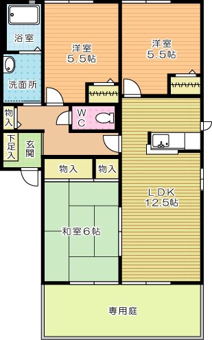 パークヴィレッジ　Ｃ棟  102号室 間取り
