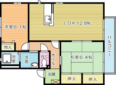 咲ら坂　Ｄ棟  201号室 間取り