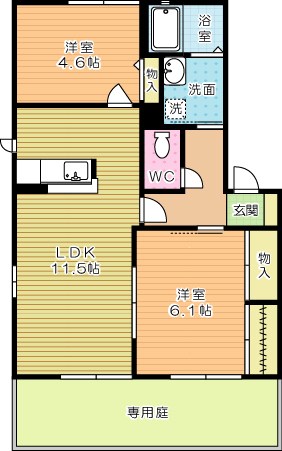 グランレーヴ　Ｂ棟  102号室 間取り