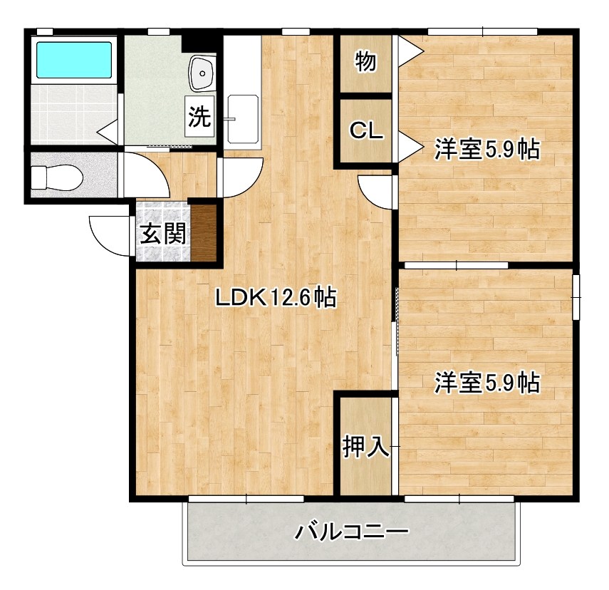 グランシャーメゾン　Ｅ棟   202号室 間取り