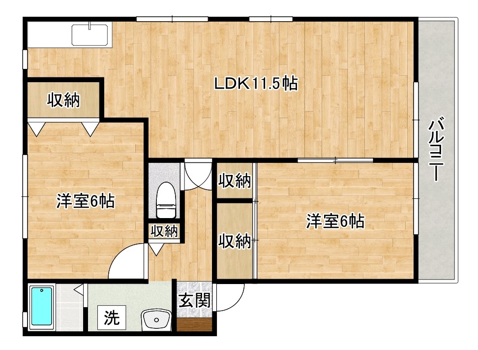 スターブル曽根　Ａ棟  201号室 間取り