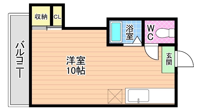オアシス下到津ⅡB棟   105号室 間取り