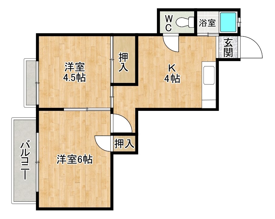 ハイツ奈香緒 202号室 間取り