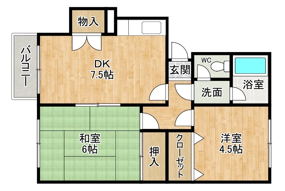 コーポ三好パート２ 201号室 間取り