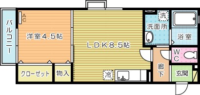 カノン  206号室 間取り