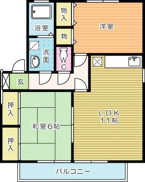 グランドゥール　Ｂ棟 101号室 間取り