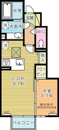 Ｃｅｒｅｚｏ．Ｏｎｅ（セレッソワン） 102号室 間取り