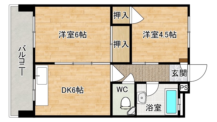 オアシス片野Ⅱ 203号室 間取り