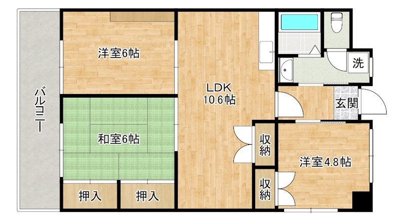 第１７共立ビル  702号室 間取り