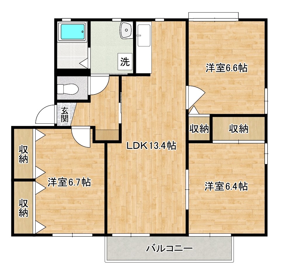 ラフィネ香嵐　Ａ棟　  201号室 間取り