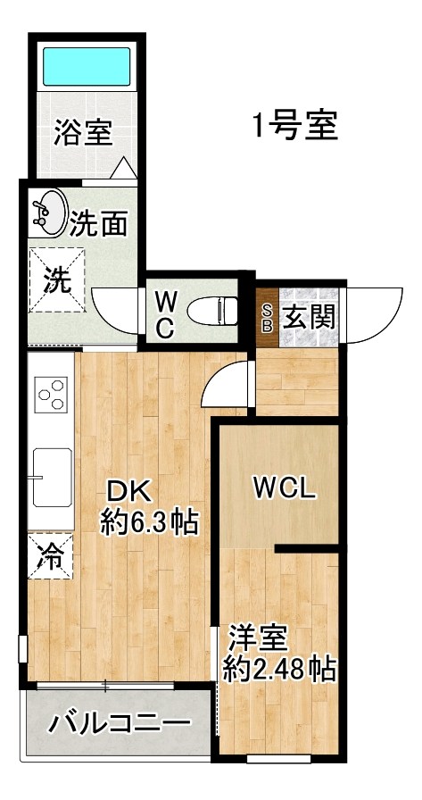 ダイヤモンドライフ戸畑駅前 201号室 間取り