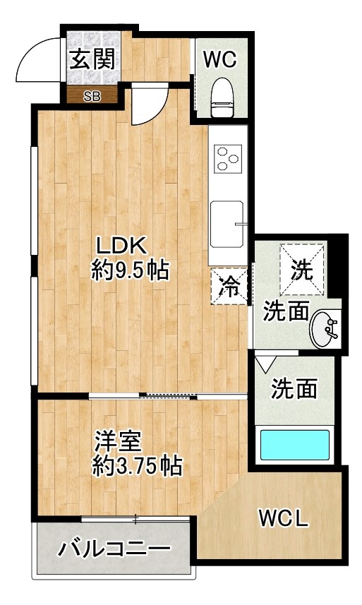 ダイヤモンドライフ戸畑駅前 202号室 間取り