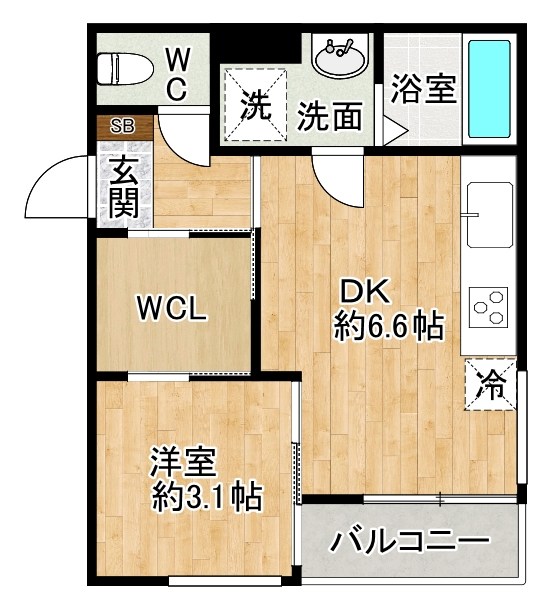 ダイヤモンドライフ戸畑駅前 203号室 間取り