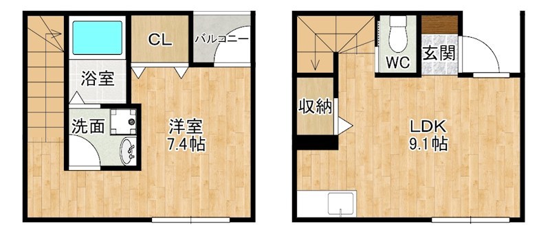 N-TERRACE黄金町（テラス黄金町） 105号室 間取り