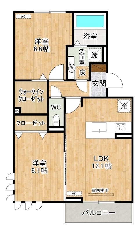 D-ROOM沢見 302号室 間取り