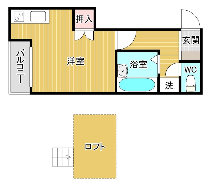 クレッシェンド西南 204号室 間取り