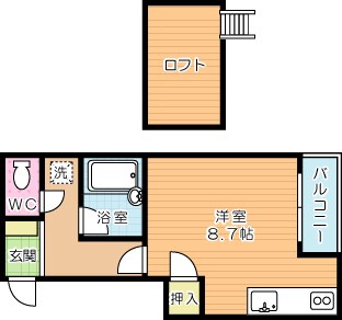 クレッシェンド西南 204号室 間取り