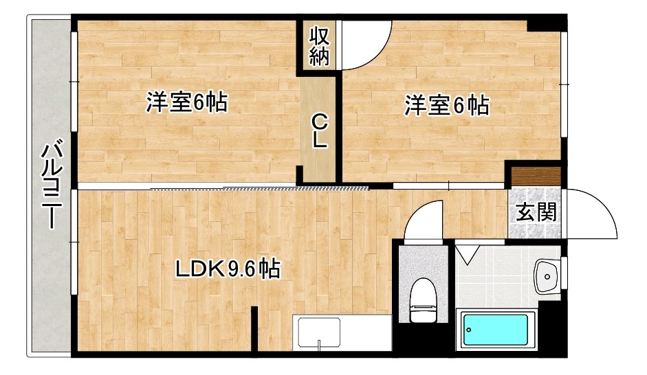 アリエスきふね  307号室 間取り