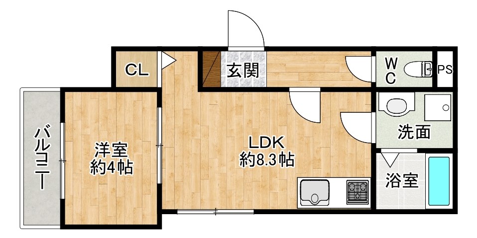 THE　NOBLES戸畑Ⅰ（ザ　ノウブルズ戸畑Ⅰ） 302号室 間取り