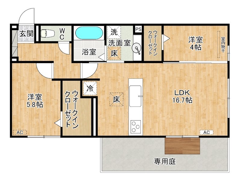 アピアランス中井 102号室 間取り