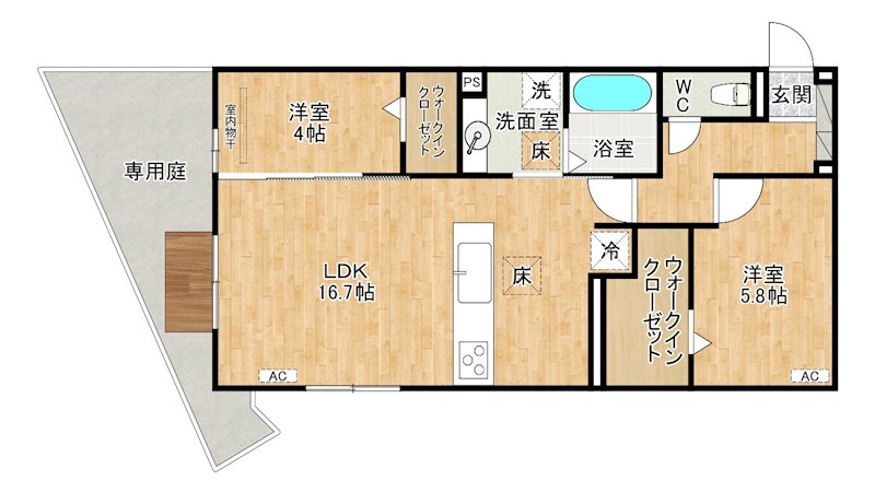 アピアランス中井 103号室 間取り