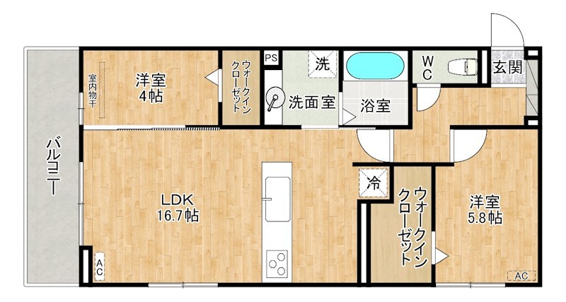 アピアランス中井 203号室 間取り