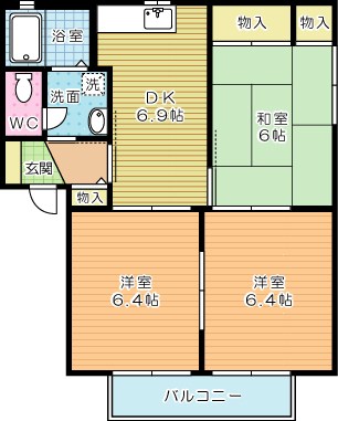 ロードサイド到津B棟  202号室 間取り