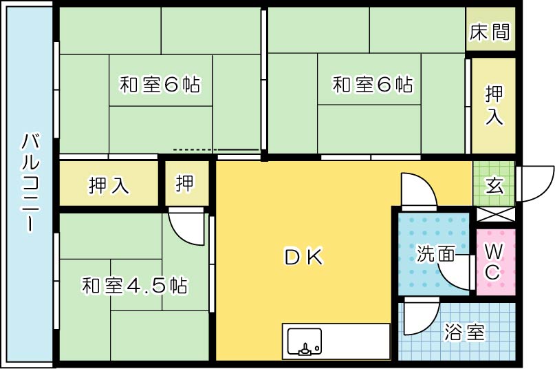 ディアライフ赤坂 206号室 間取り