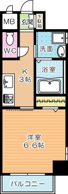 ピノ到津 705号室 間取り