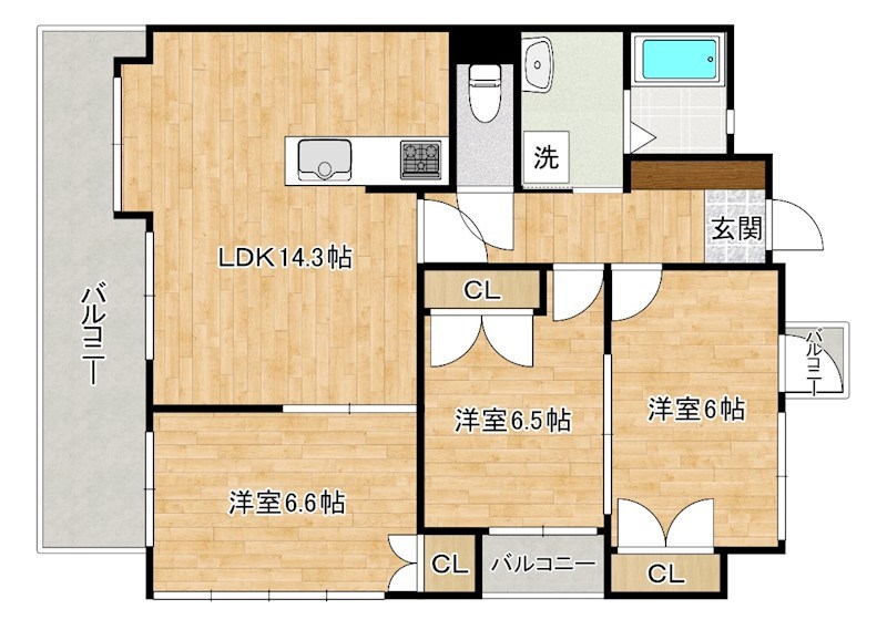REZIA小倉  605号室 間取り