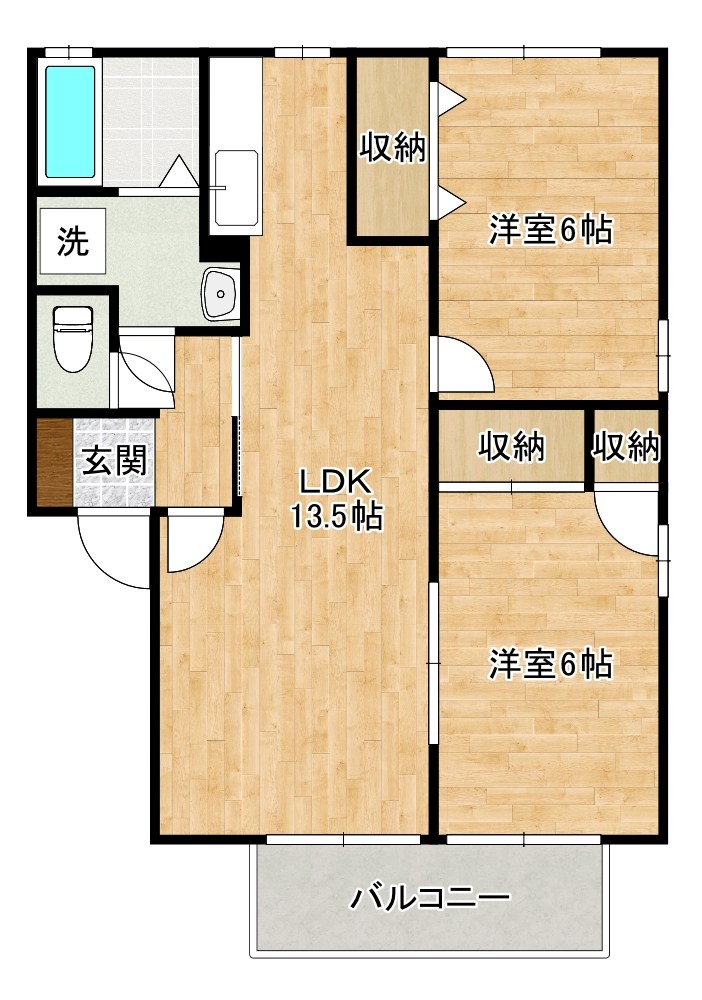 グレイス上吉田Ｂ棟 206号室 間取り