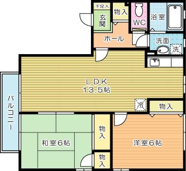 グレイス上吉田Ｂ棟 206号室 間取り