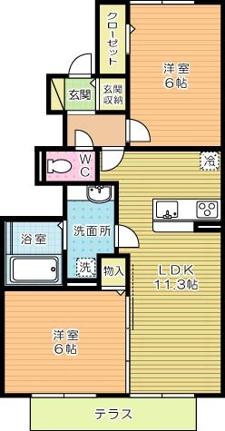リーヴァ・ヴィラ　リーヴァ  105号室 間取り