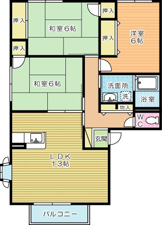 ソルジェンテ南方　Ｂ棟 101号室 間取り