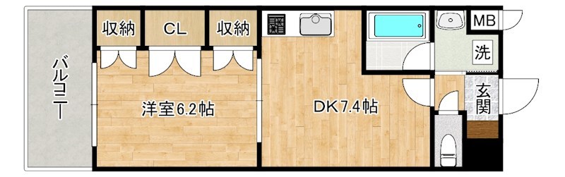 ラクーレⅤ片野 203号室 間取り