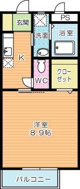 ヴァンフォルム熊本 203号室 間取り