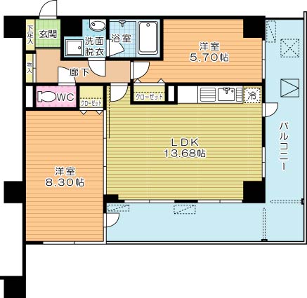 ラフィナーレアースコート魚町 906号室 間取り
