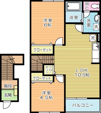 ソレアード中曽根Ｃ 205号室 間取り